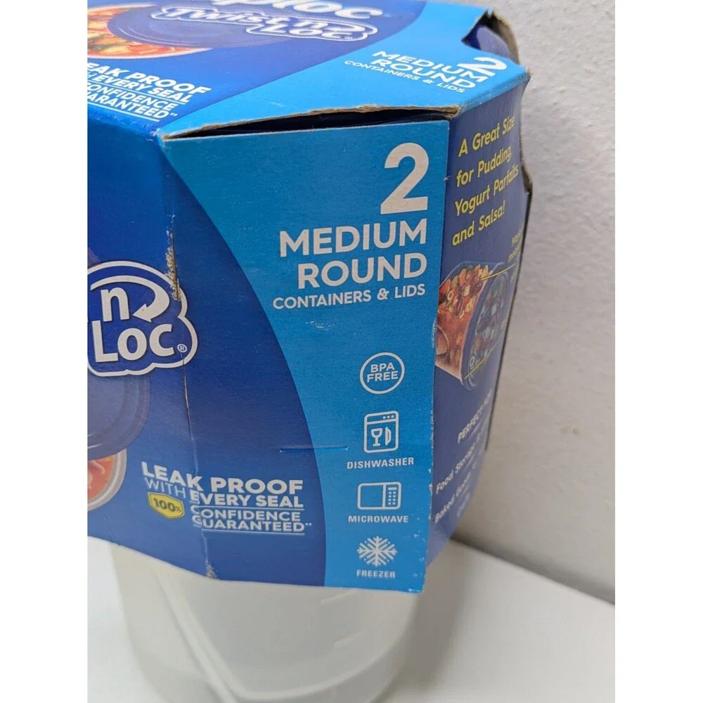Ziploc Twist n Loc 32oz 1Qt Medium Round Food Storage 2pk NEW Discontinued